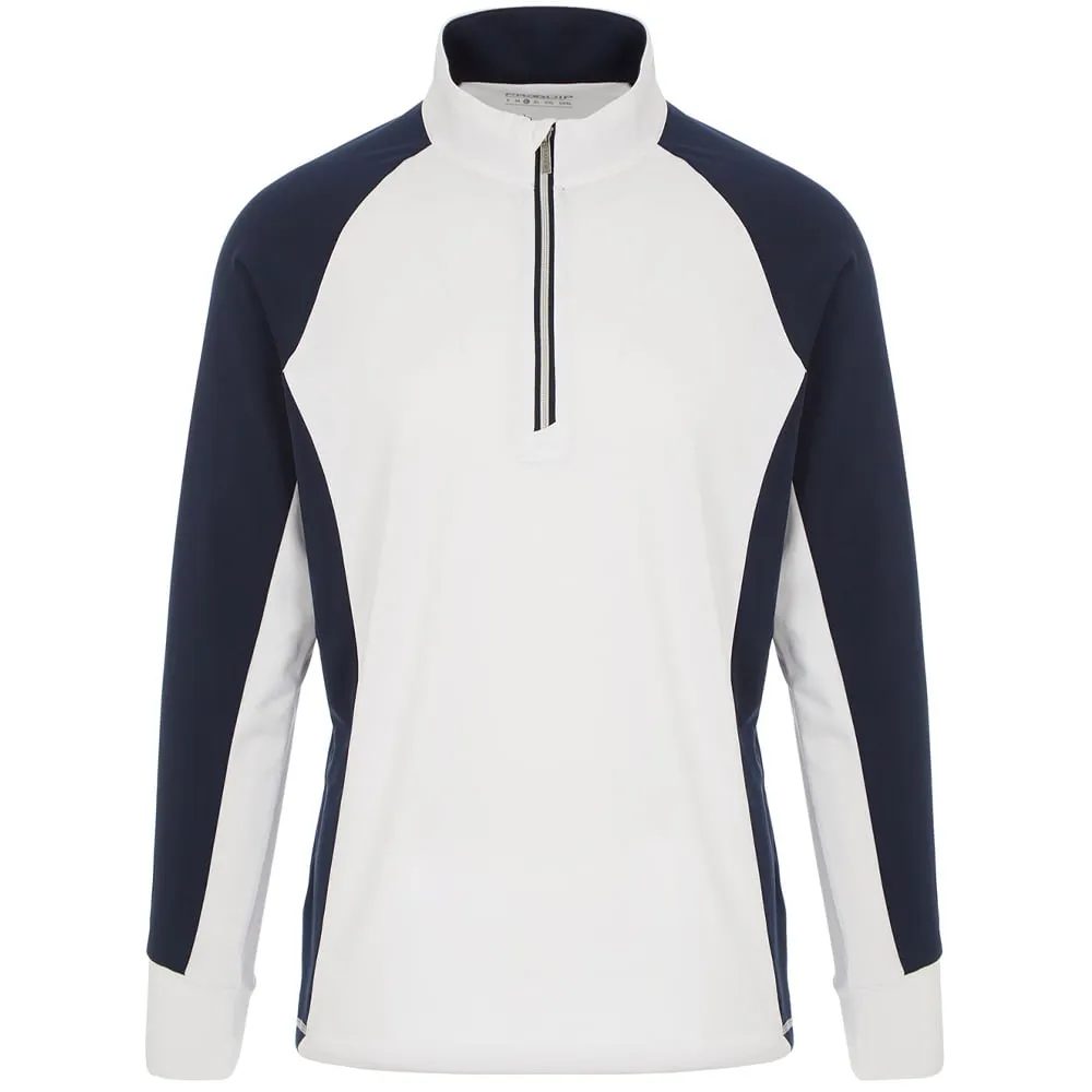 ProQuip Pro Tech 1/2 Zip Pullover - White/Navy