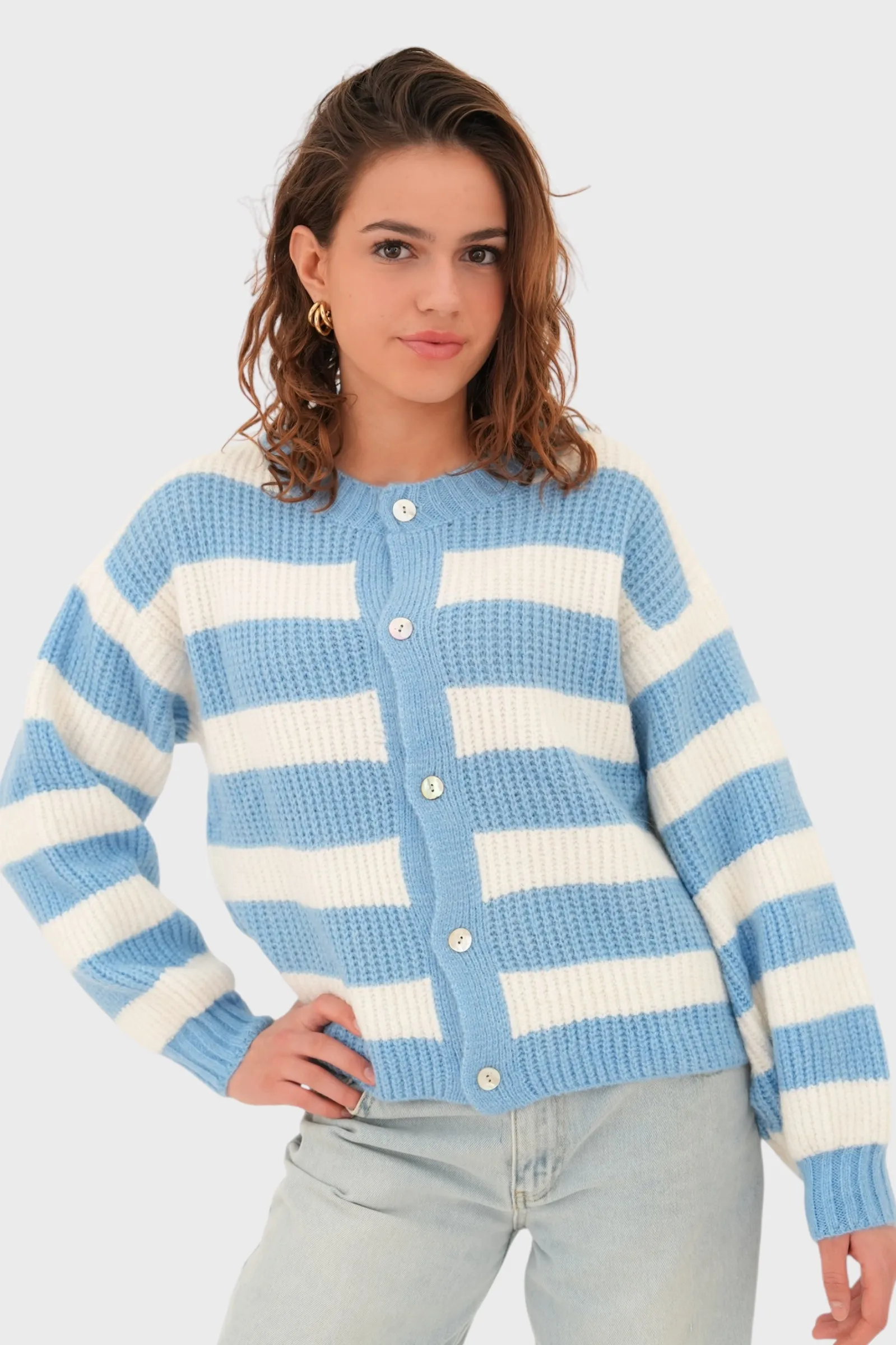 "Darling" vest striped blue