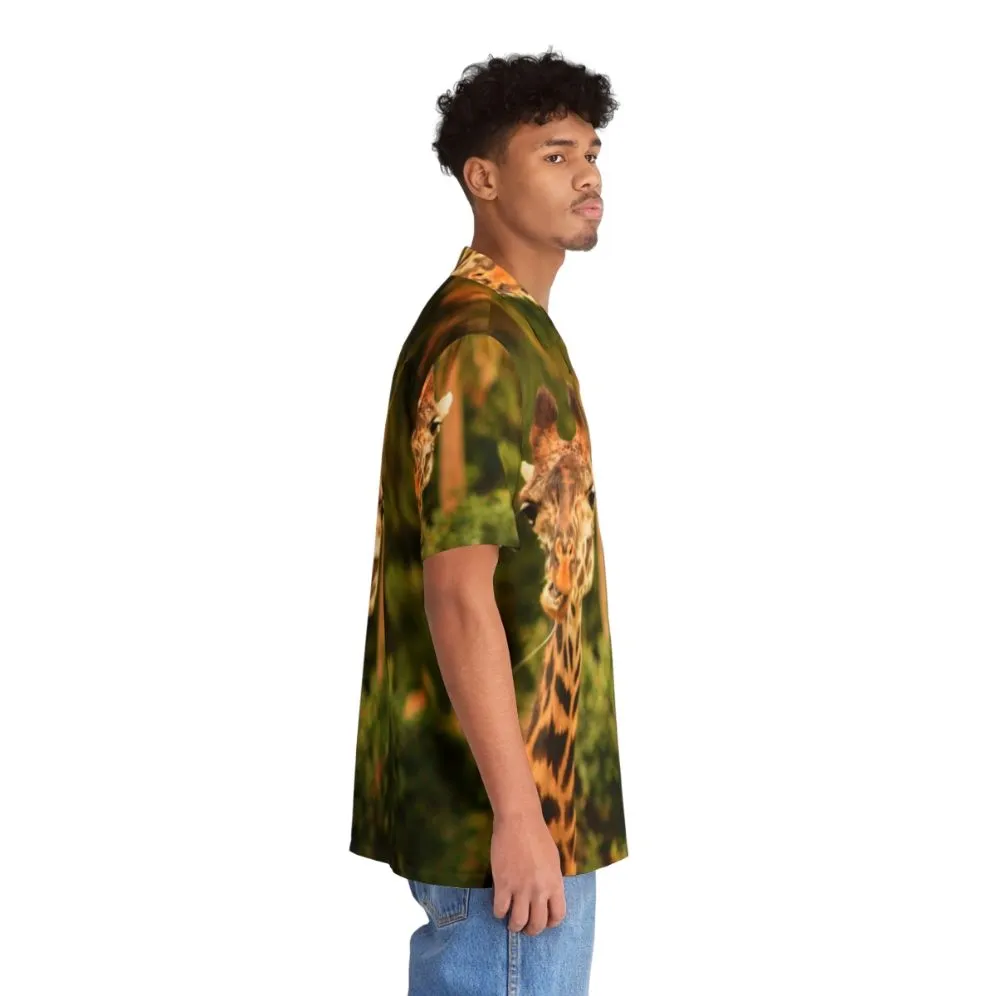 "Say What" Giraffe Hawaiian Shirt | Nature-Inspired Travel Shirt