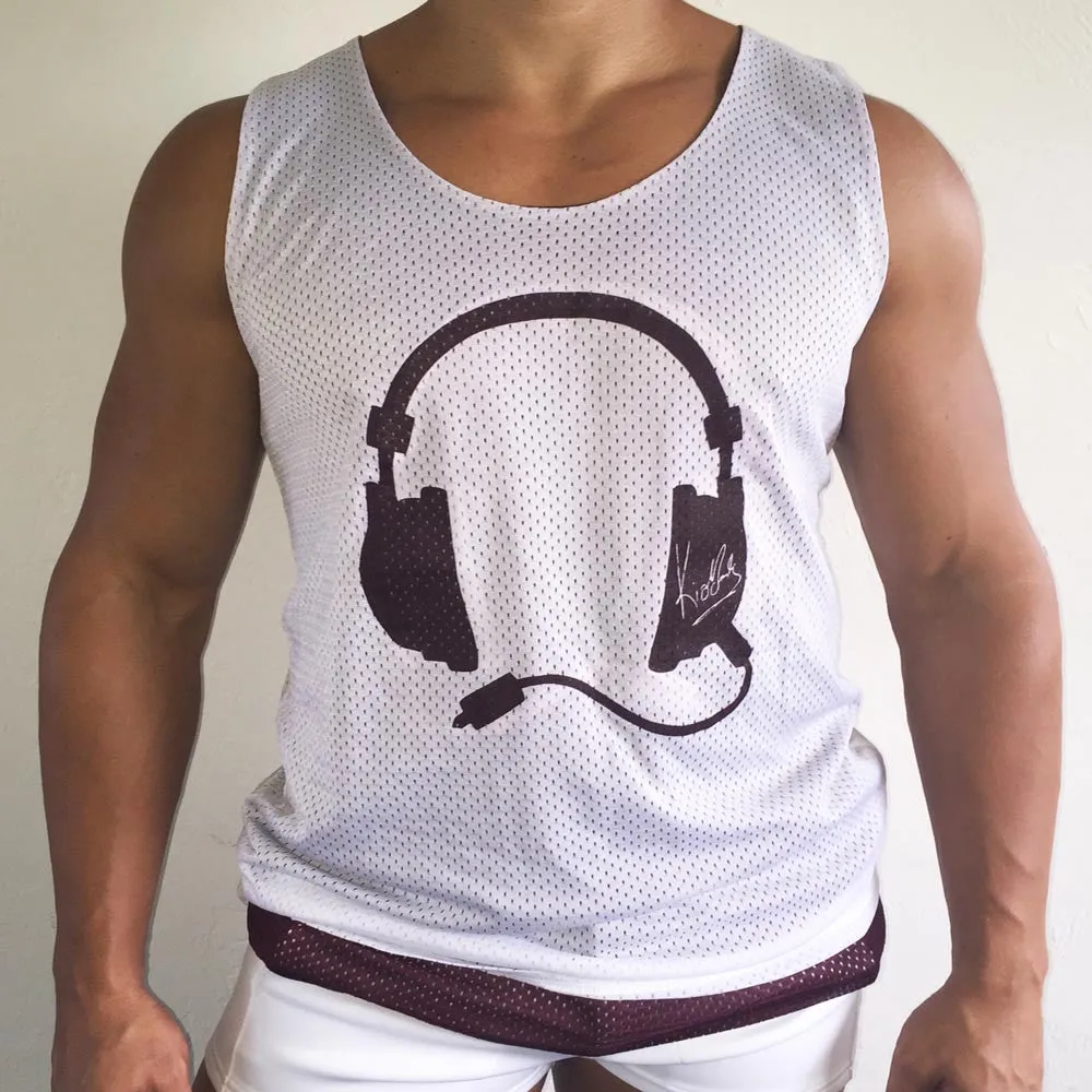Reversible Tank Burgundy / White / White