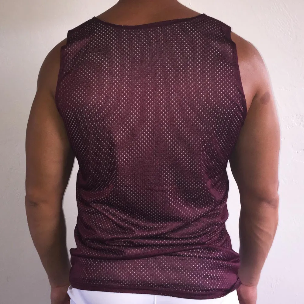 Reversible Tank Burgundy / White / White