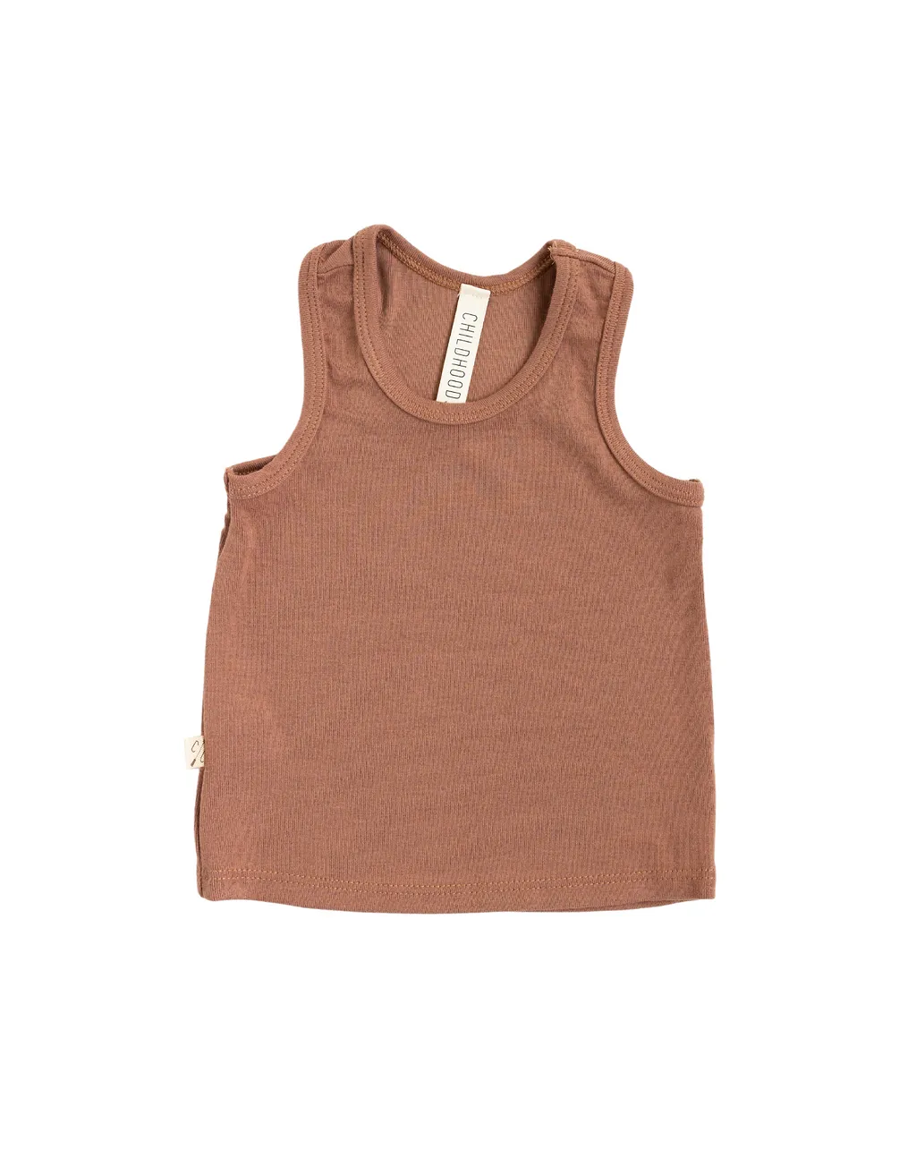 rib knit tank top CO - walnut