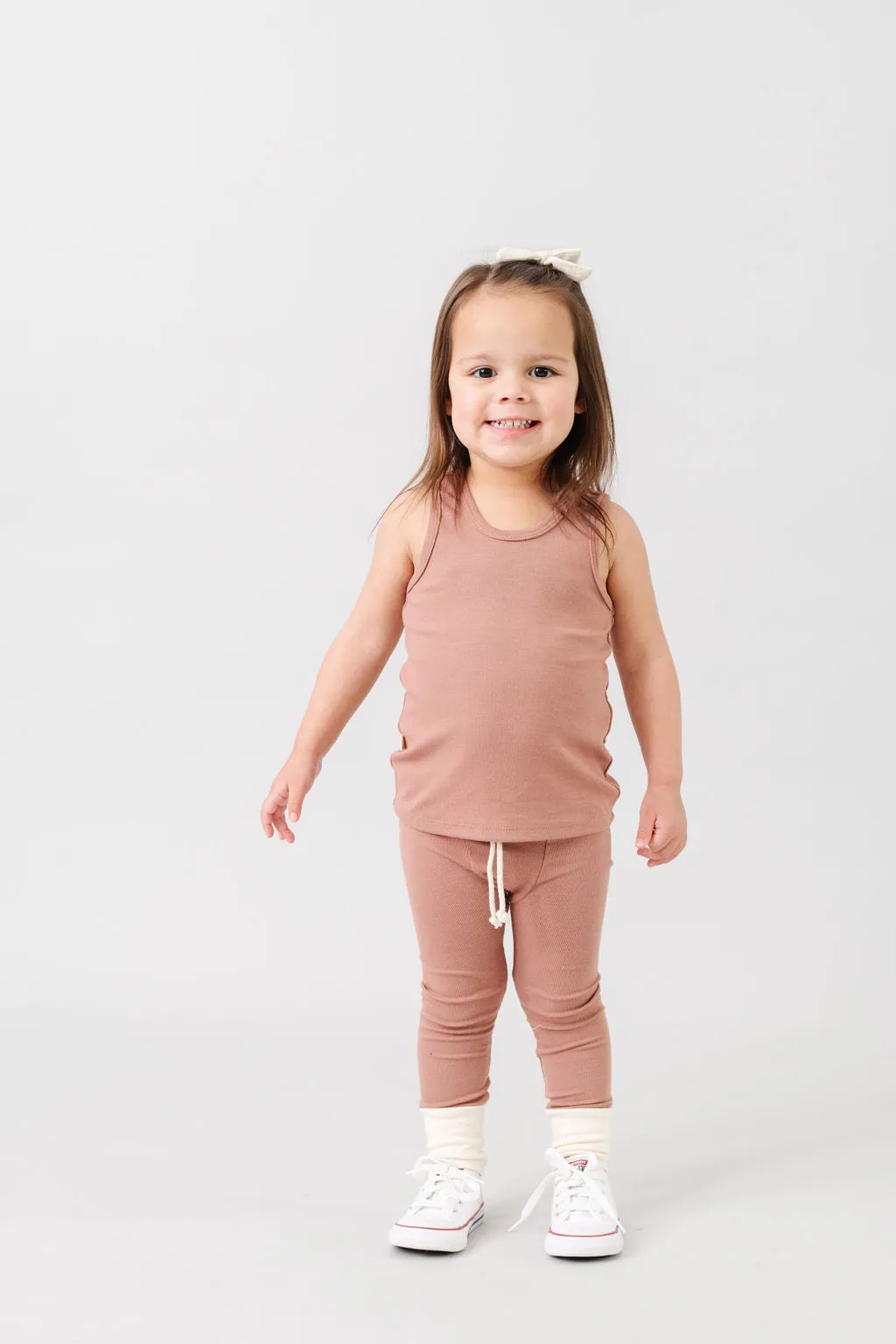 rib knit tank top CO - walnut