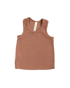 rib knit tank top CO - walnut