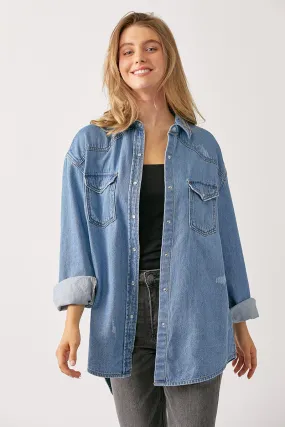 Risen Denim Long Sleeve Shirt