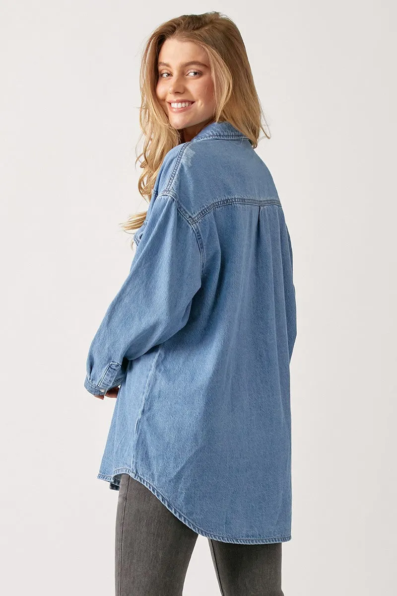 Risen Denim Long Sleeve Shirt