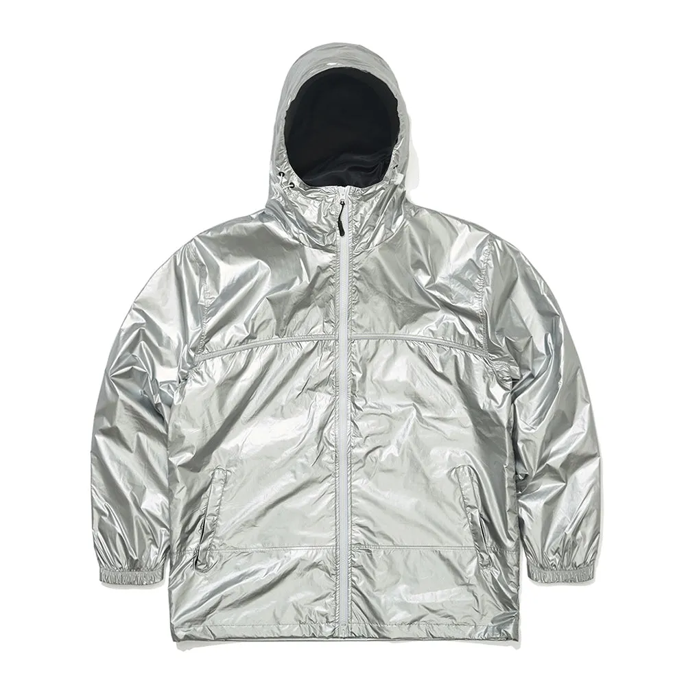 ROUND LINE HOODED JACKET SILVER