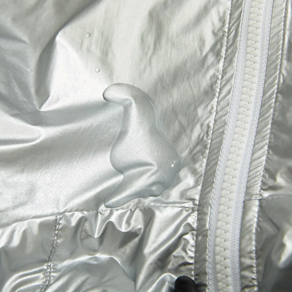 ROUND LINE HOODED JACKET SILVER