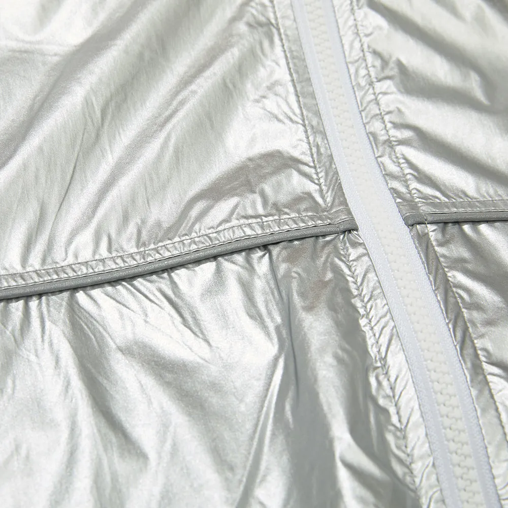 ROUND LINE HOODED JACKET SILVER
