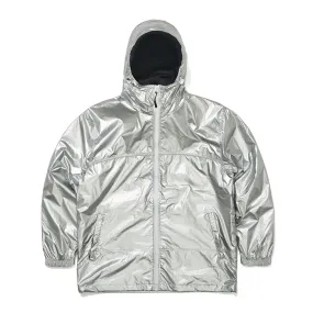 ROUND LINE HOODED JACKET SILVER