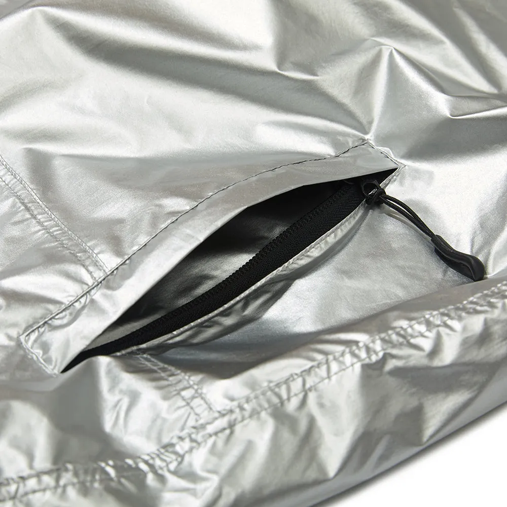 ROUND LINE HOODED JACKET SILVER