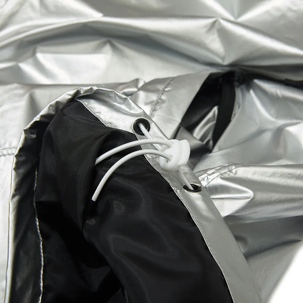 ROUND LINE HOODED JACKET SILVER