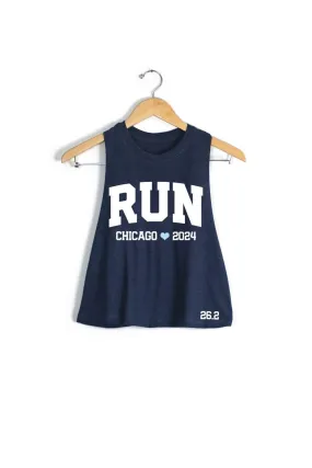 RUN Chicago 2024 Racerback Crop Tank