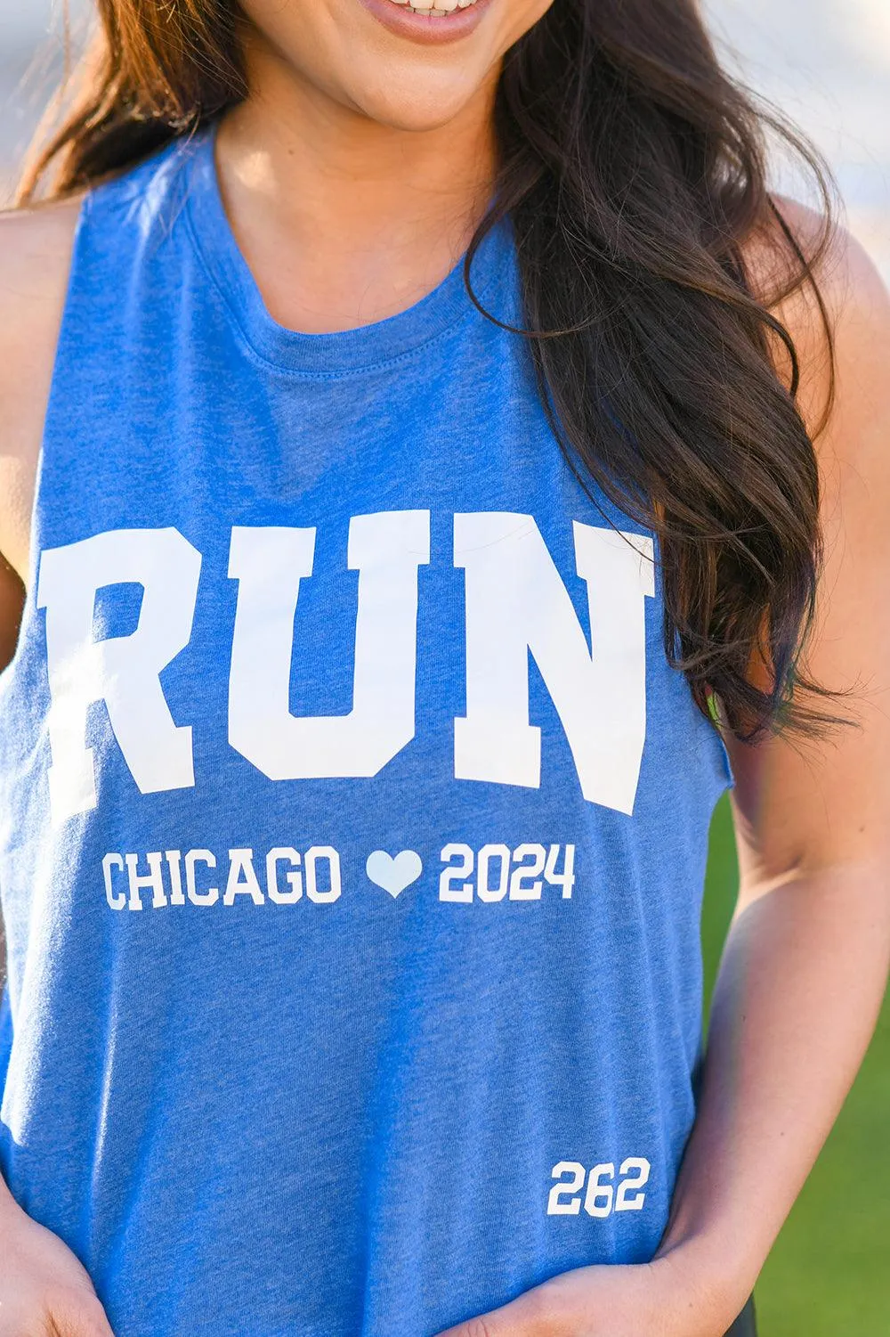 RUN Chicago 2024 Racerback Crop Tank