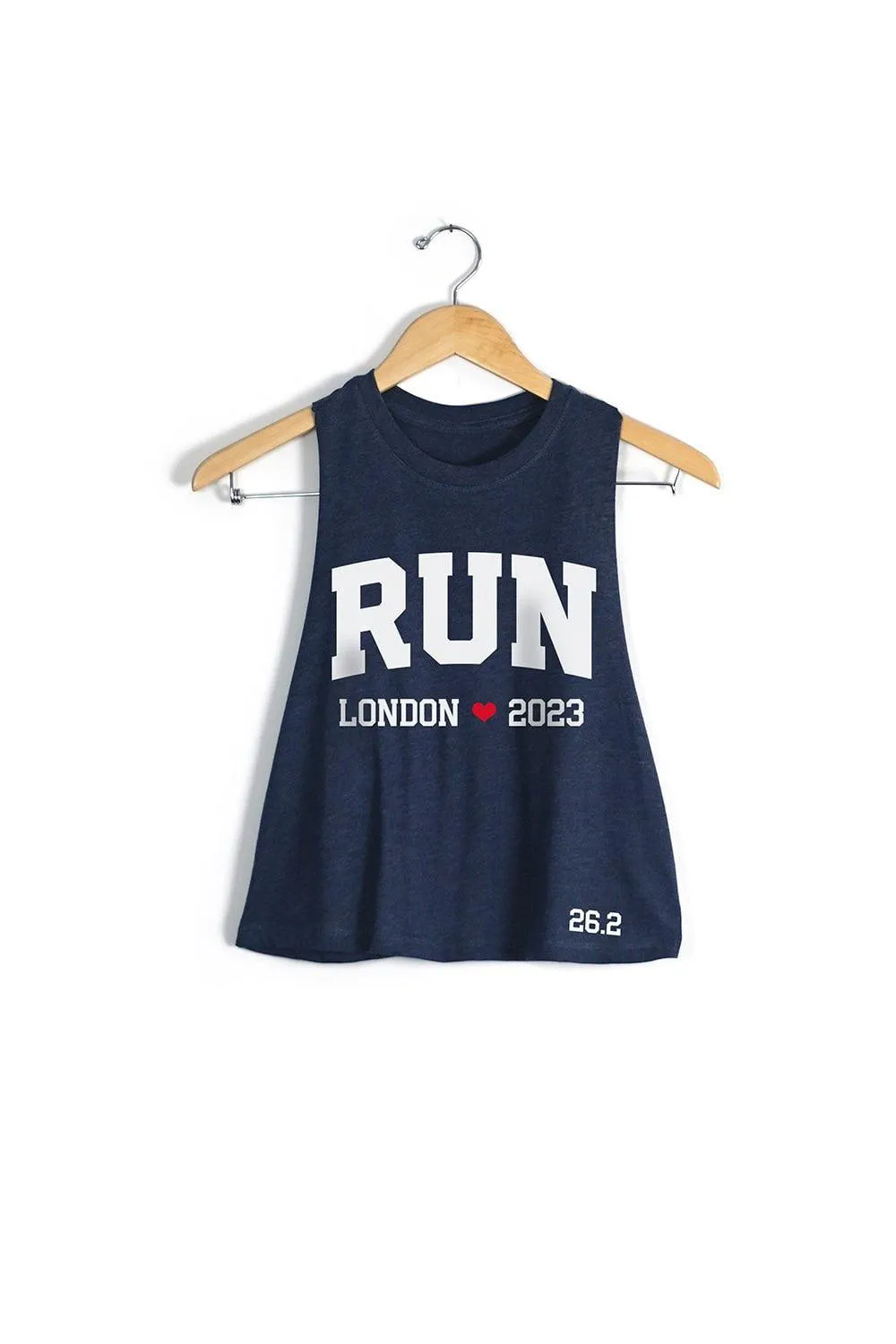 RUN London 2023 Racerback Crop Tank