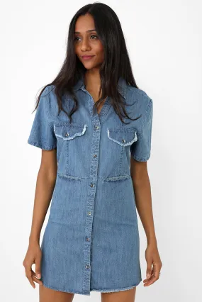 Shirt Dress in Denim Blue