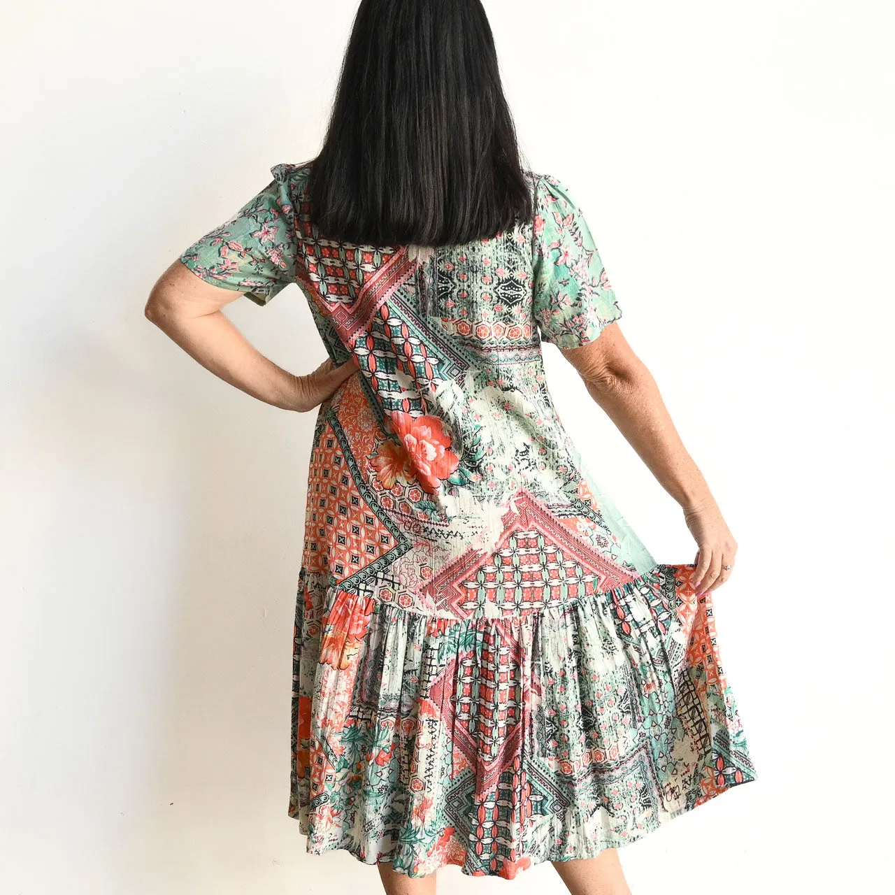 Short Sleeve Shirt Dress by Orientique Australia - Ishigaki - 20024