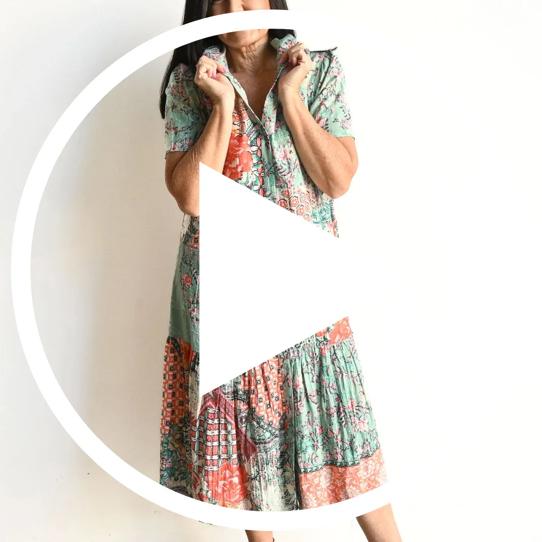 Short Sleeve Shirt Dress by Orientique Australia - Ishigaki - 20024
