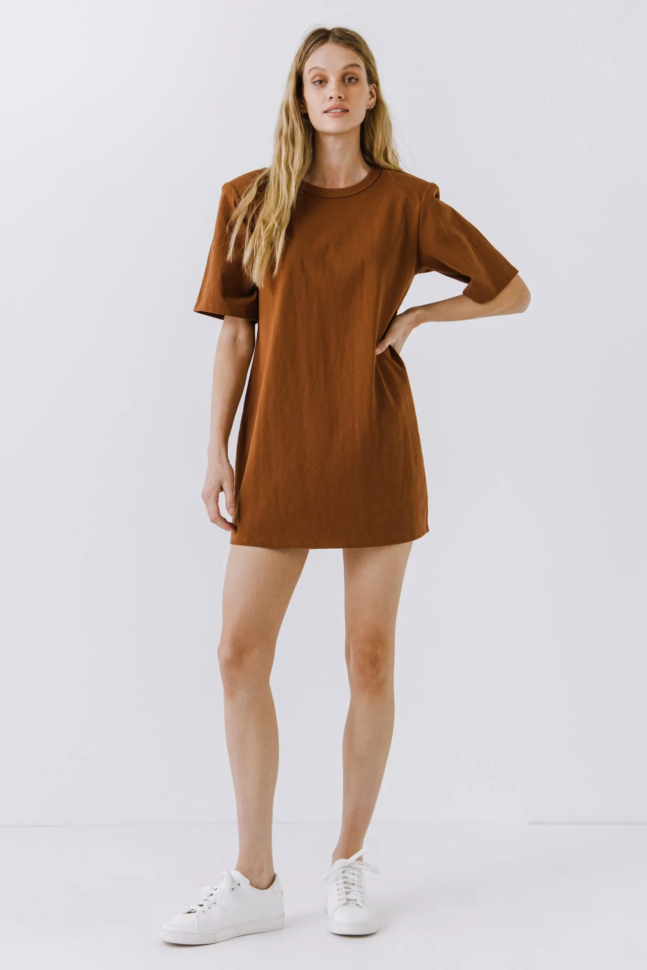 Shoulder Pad T-Shirt Dress