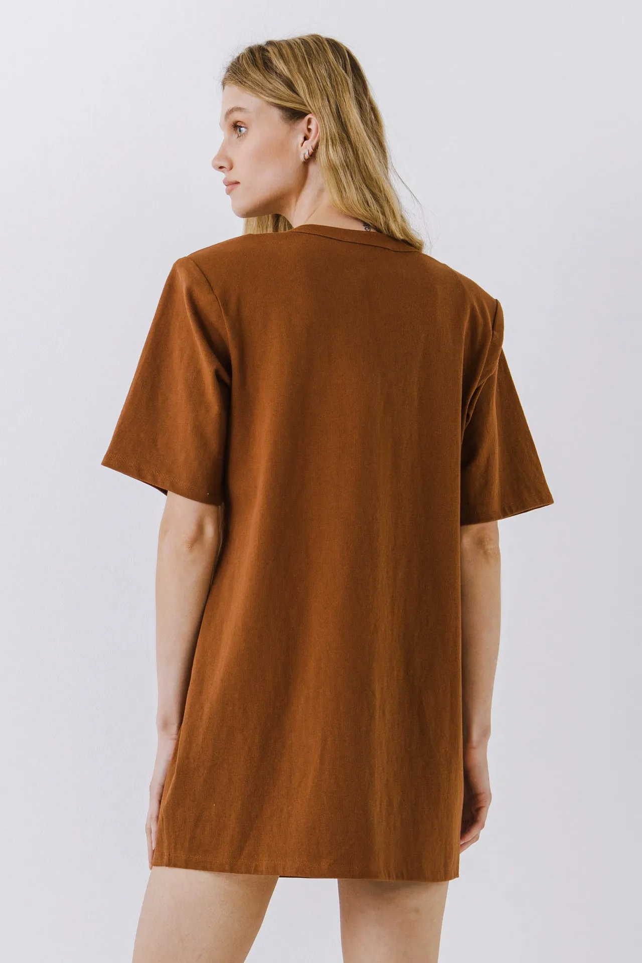 Shoulder Pad T-Shirt Dress