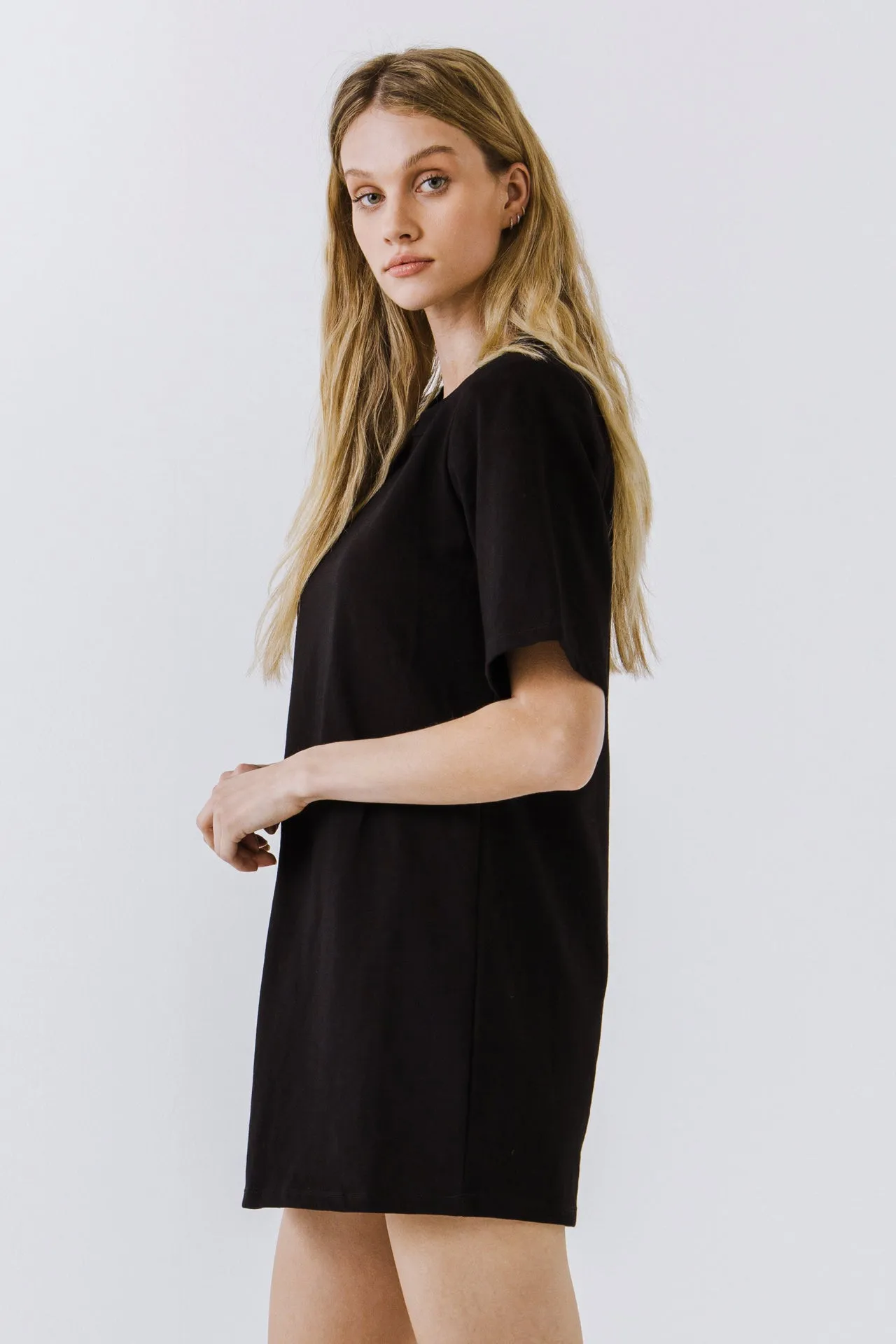 Shoulder Pad T-Shirt Dress