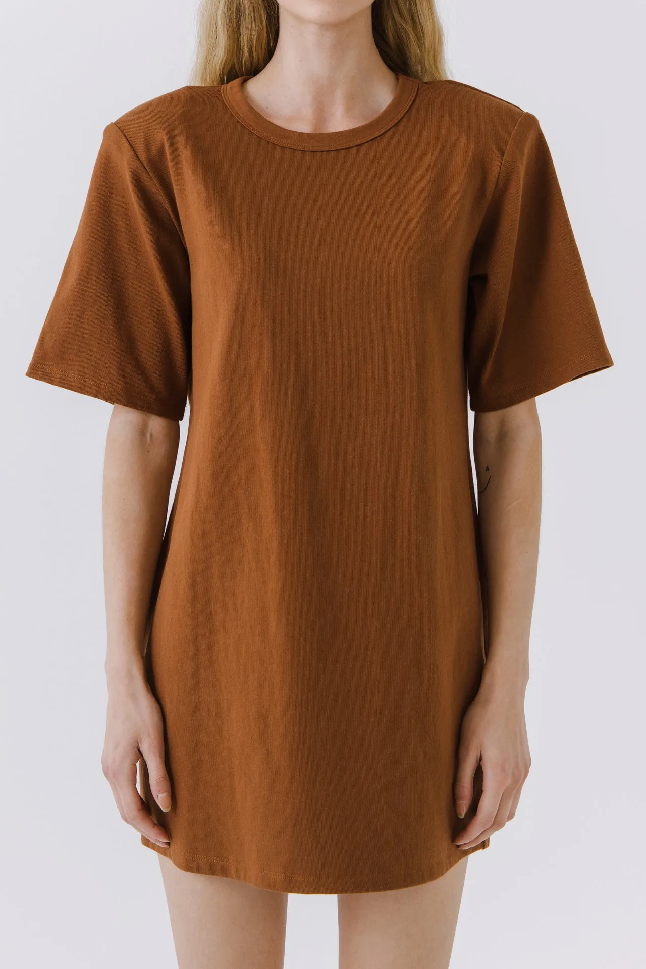 Shoulder Pad T-Shirt Dress