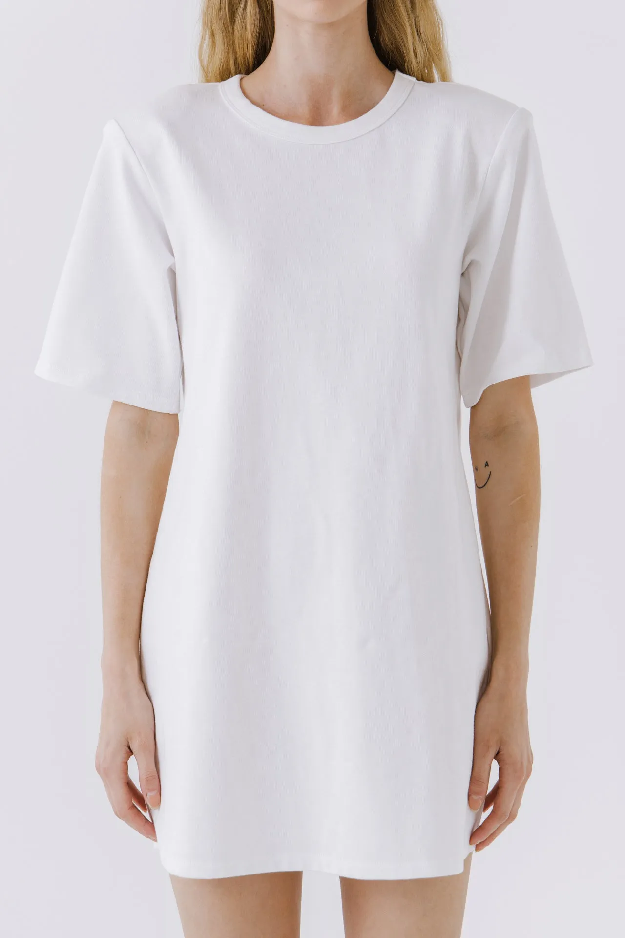 Shoulder Pad T-Shirt Dress
