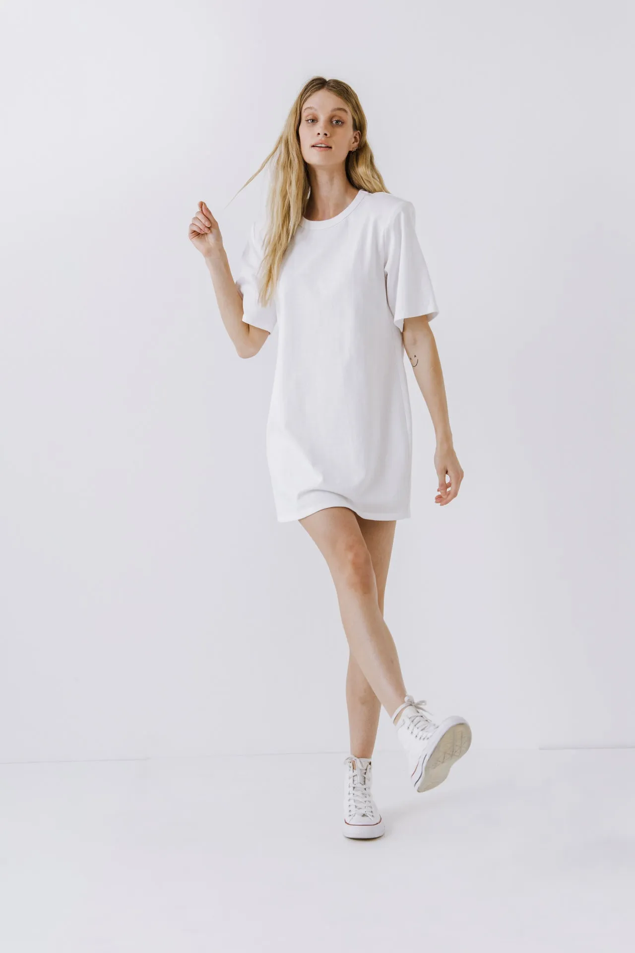 Shoulder Pad T-Shirt Dress