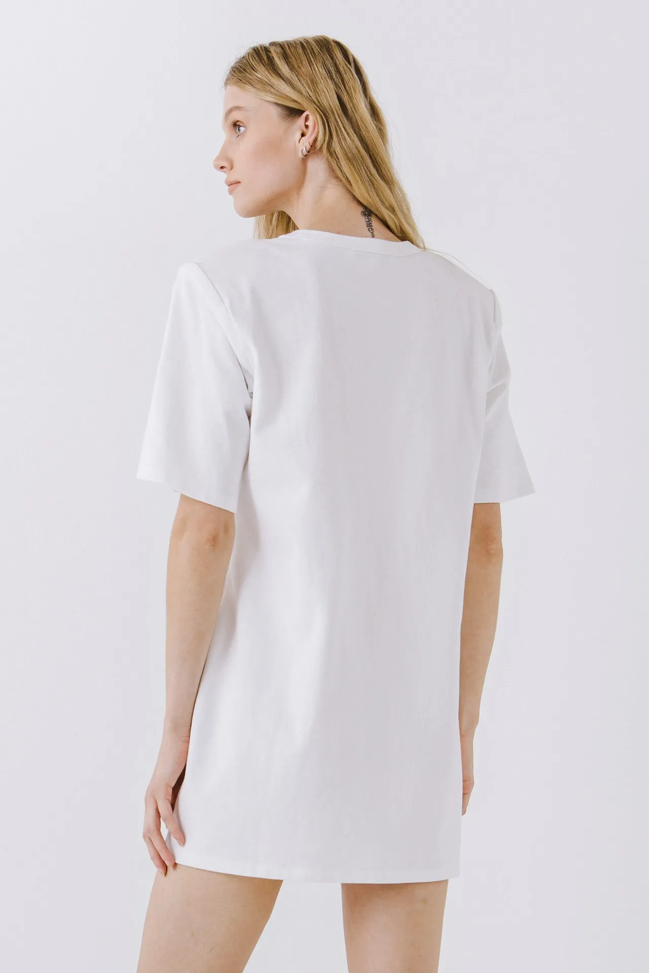 Shoulder Pad T-Shirt Dress