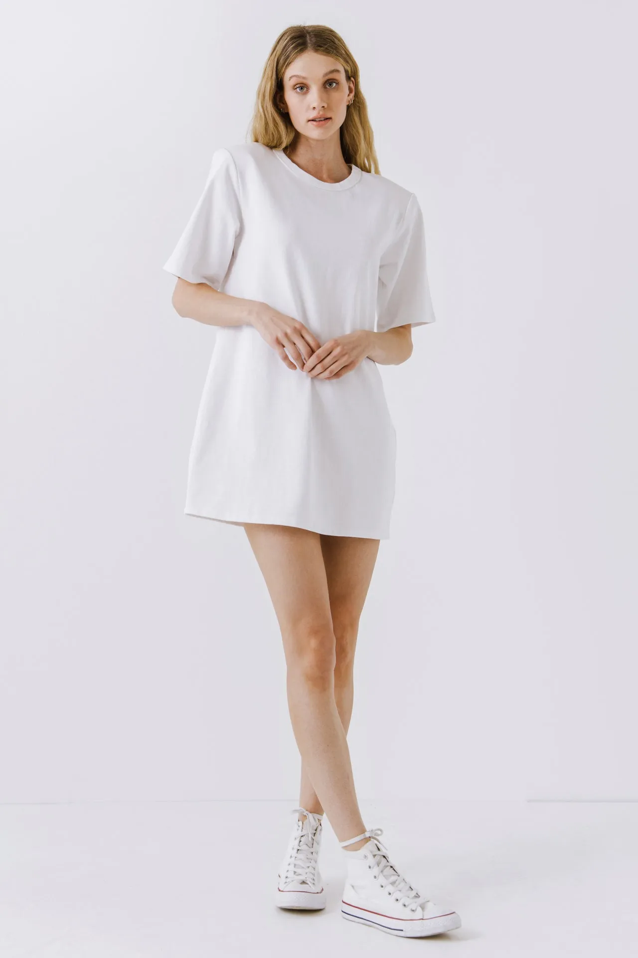 Shoulder Pad T-Shirt Dress