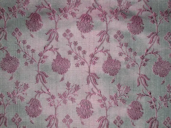 Silk Brocade fabric Icy Blue &amp; Purple 44" wide BRO160[1]