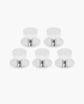 Silver Round Dress Shirt Studs