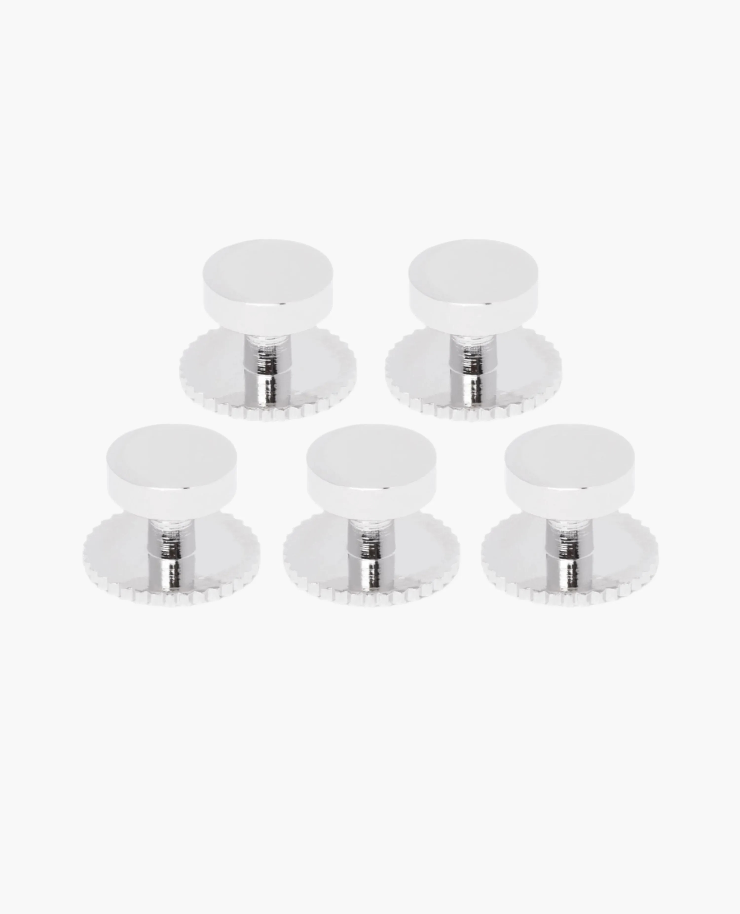 Silver Round Dress Shirt Studs