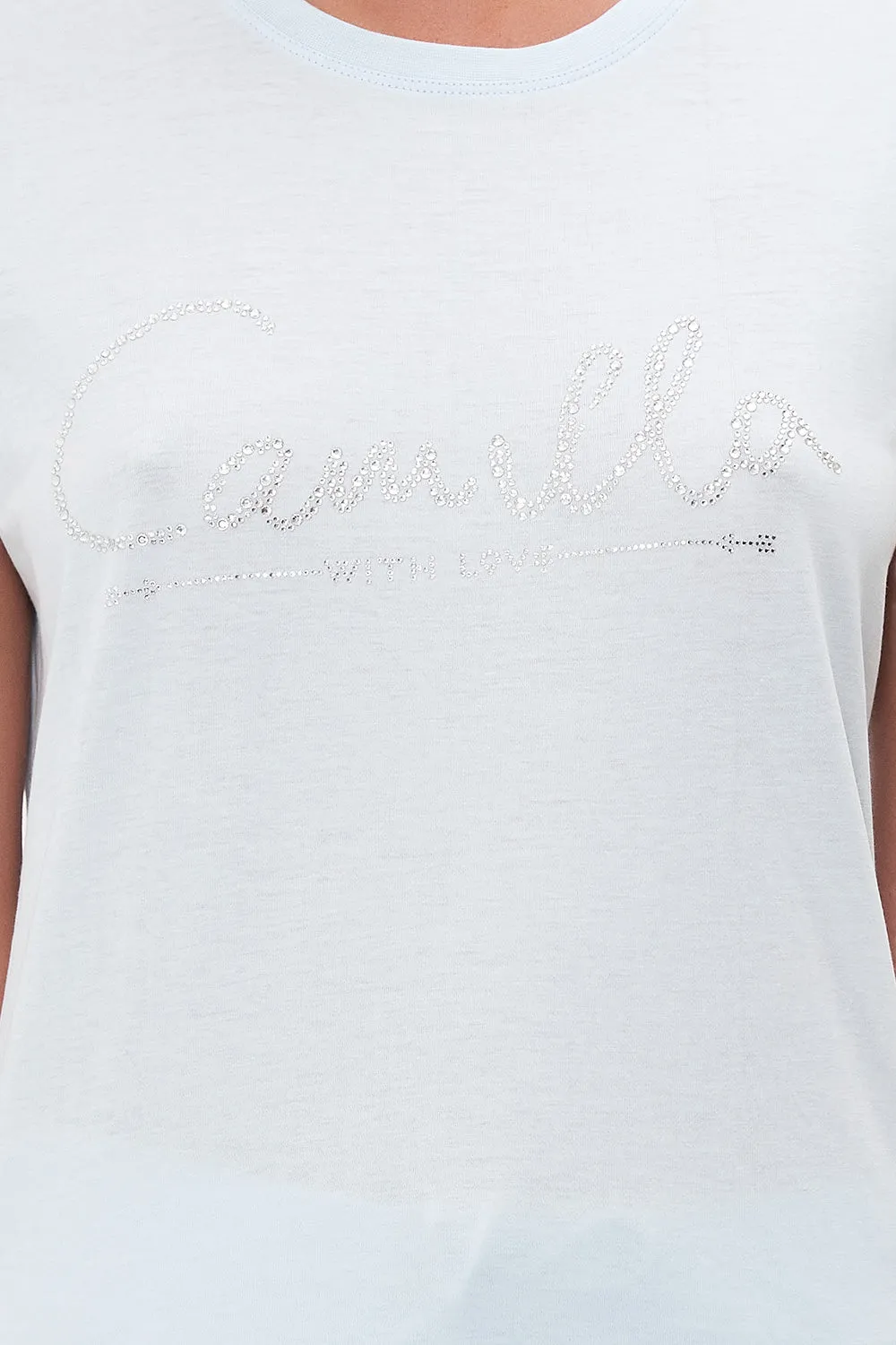 SLIM FIT ROUND NECK T-SHIRT LOGO CAPSULE - ICE BLUE