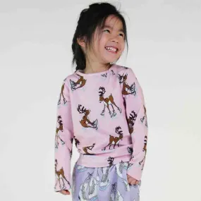 Smafolk LS T-Shirt - Reindeer Icy Pink