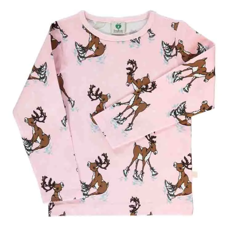 Smafolk LS T-Shirt - Reindeer Icy Pink