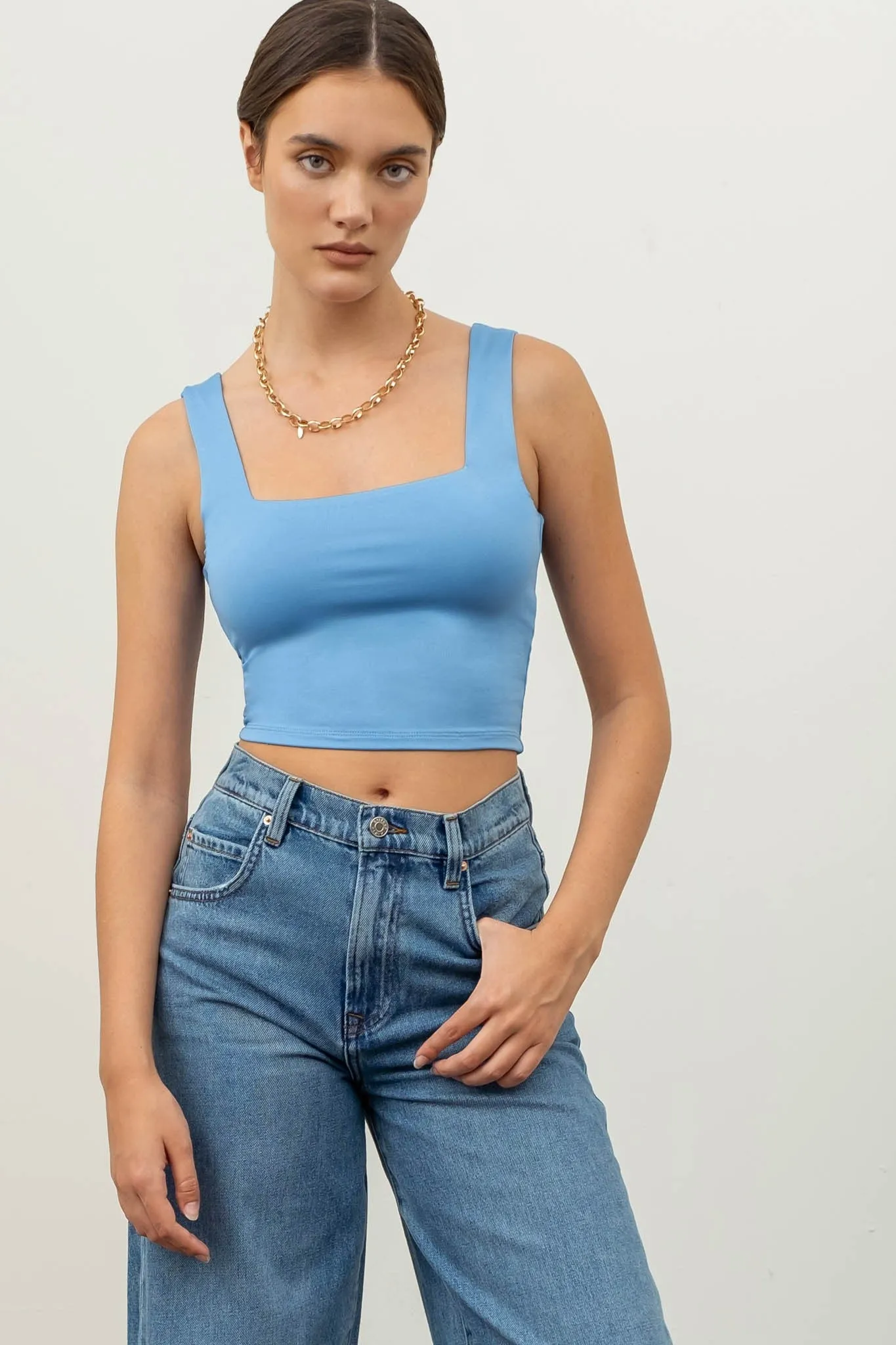 Square Up Cropped Tank - Multiple colors