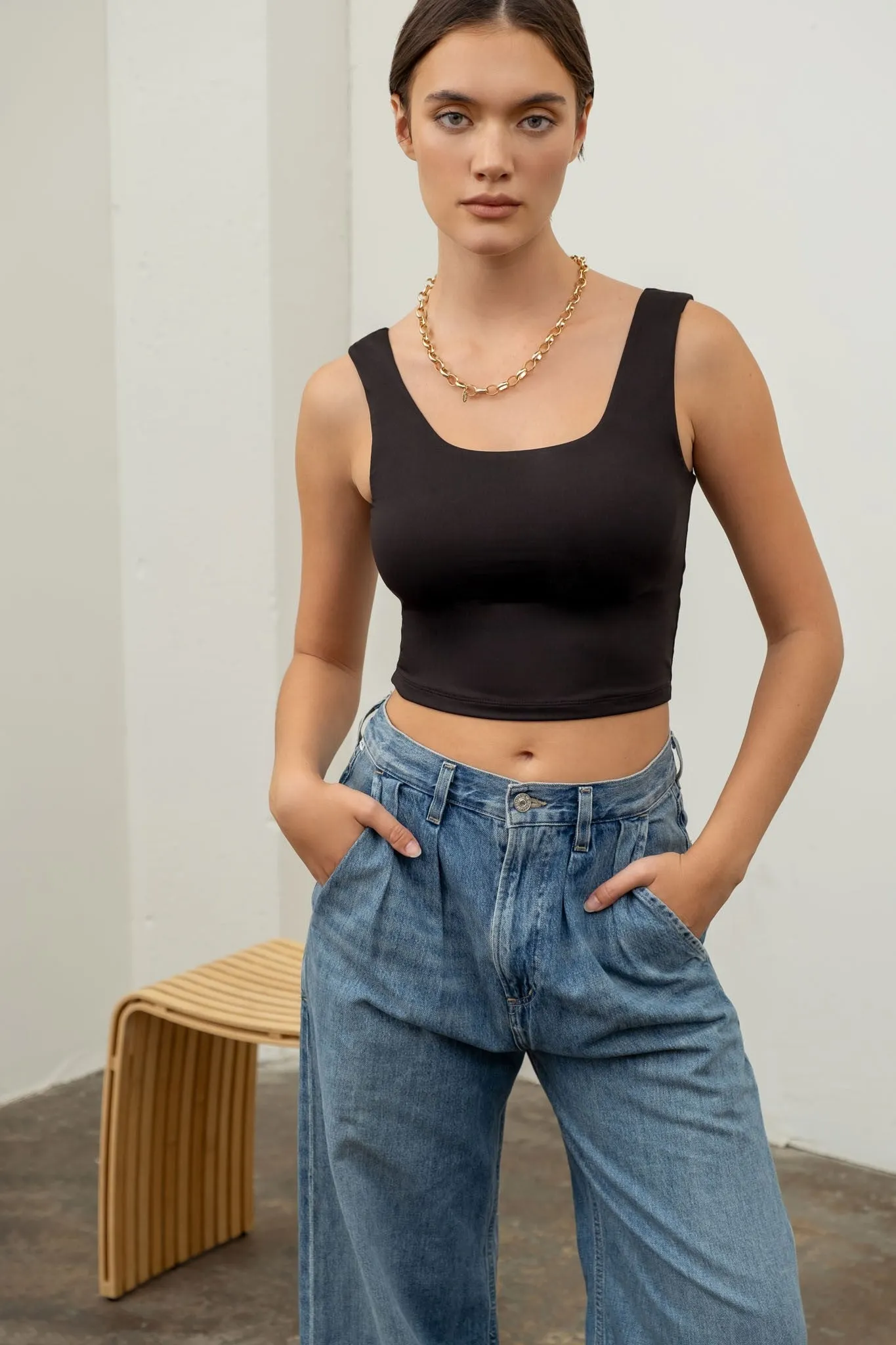 Square Up Cropped Tank - Multiple colors