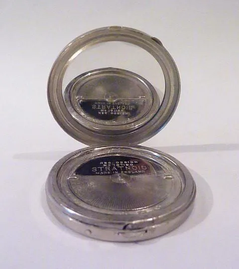 Stratnoid ice skater compact antique Christmas gifts for her 10th / tin wedding anniversary gifts for her