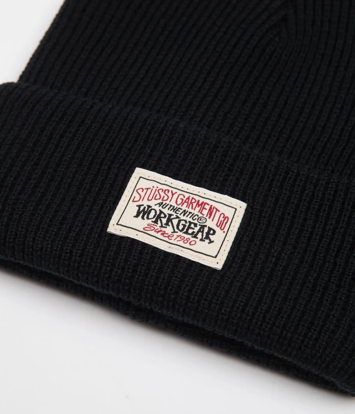 Stussy Workgear Waffle Cuff Beanie - Black