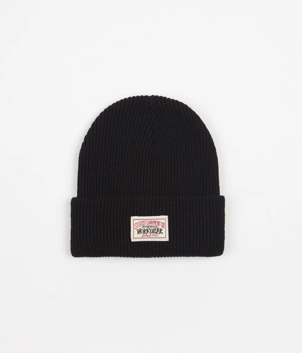 Stussy Workgear Waffle Cuff Beanie - Black