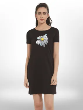 Stylish Printed Sunflower Print  Long T-shirt For Women's
