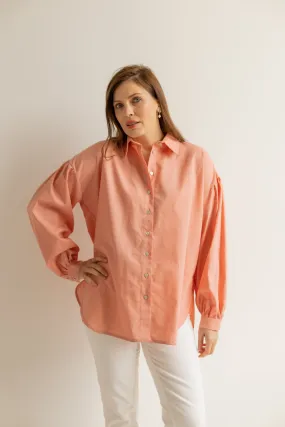 Summer Button-up Shirt Peach