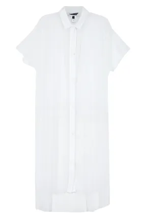 SURIGAO Shirt Dress | White Plisse