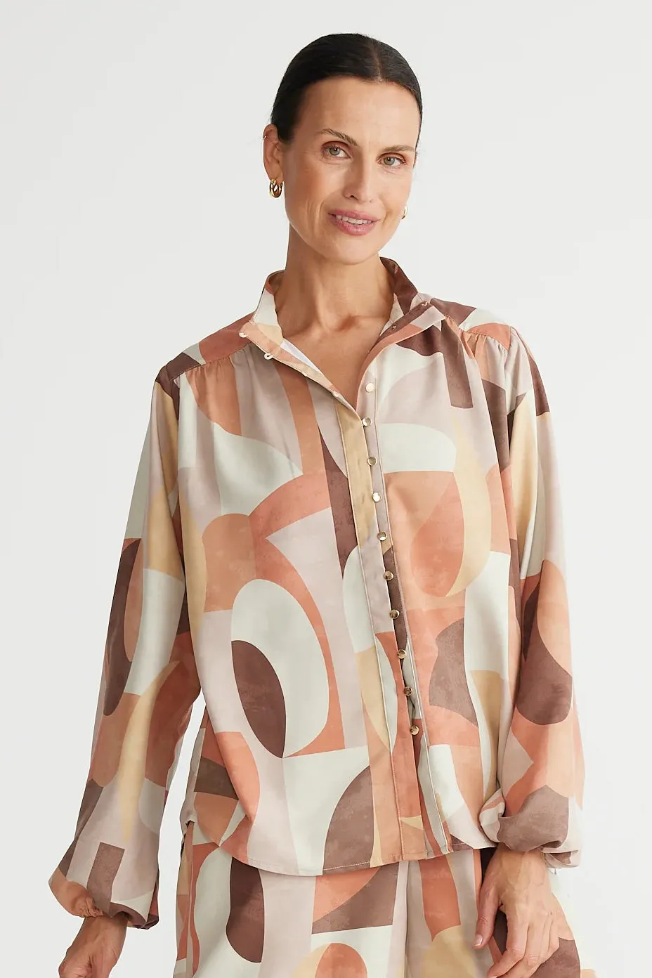 Sylvie Shirt in Earth Abstract