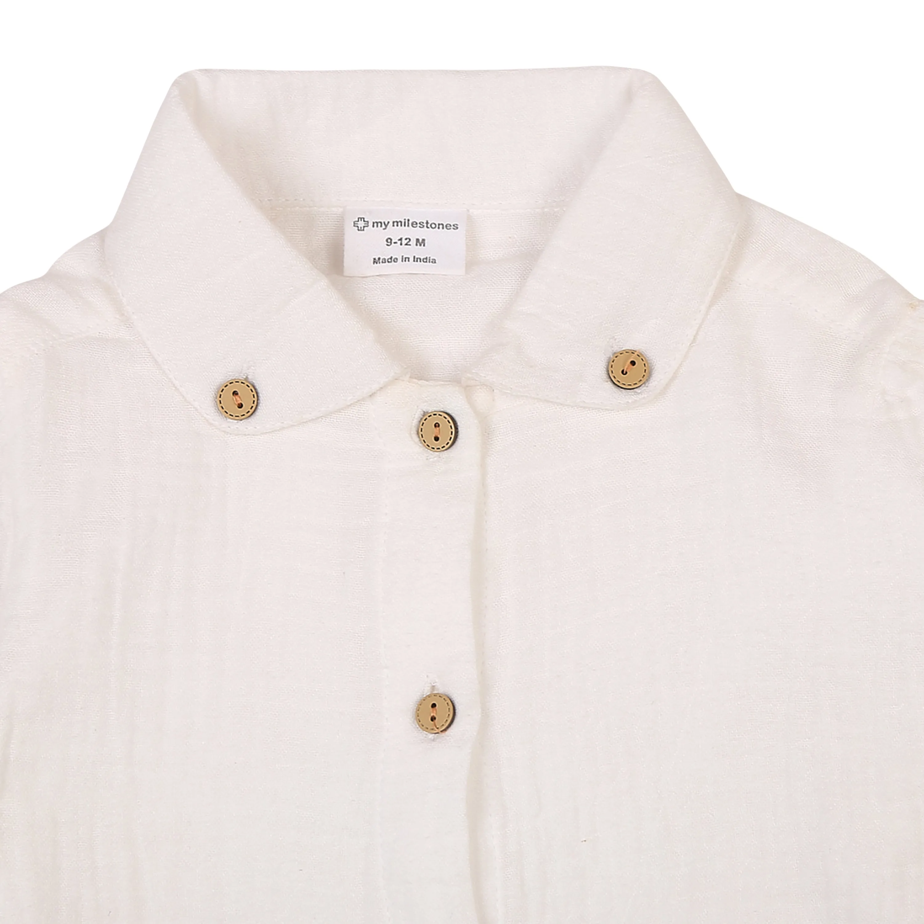 Teddy Dungaree Dress With Double Cloth Shirt  Set