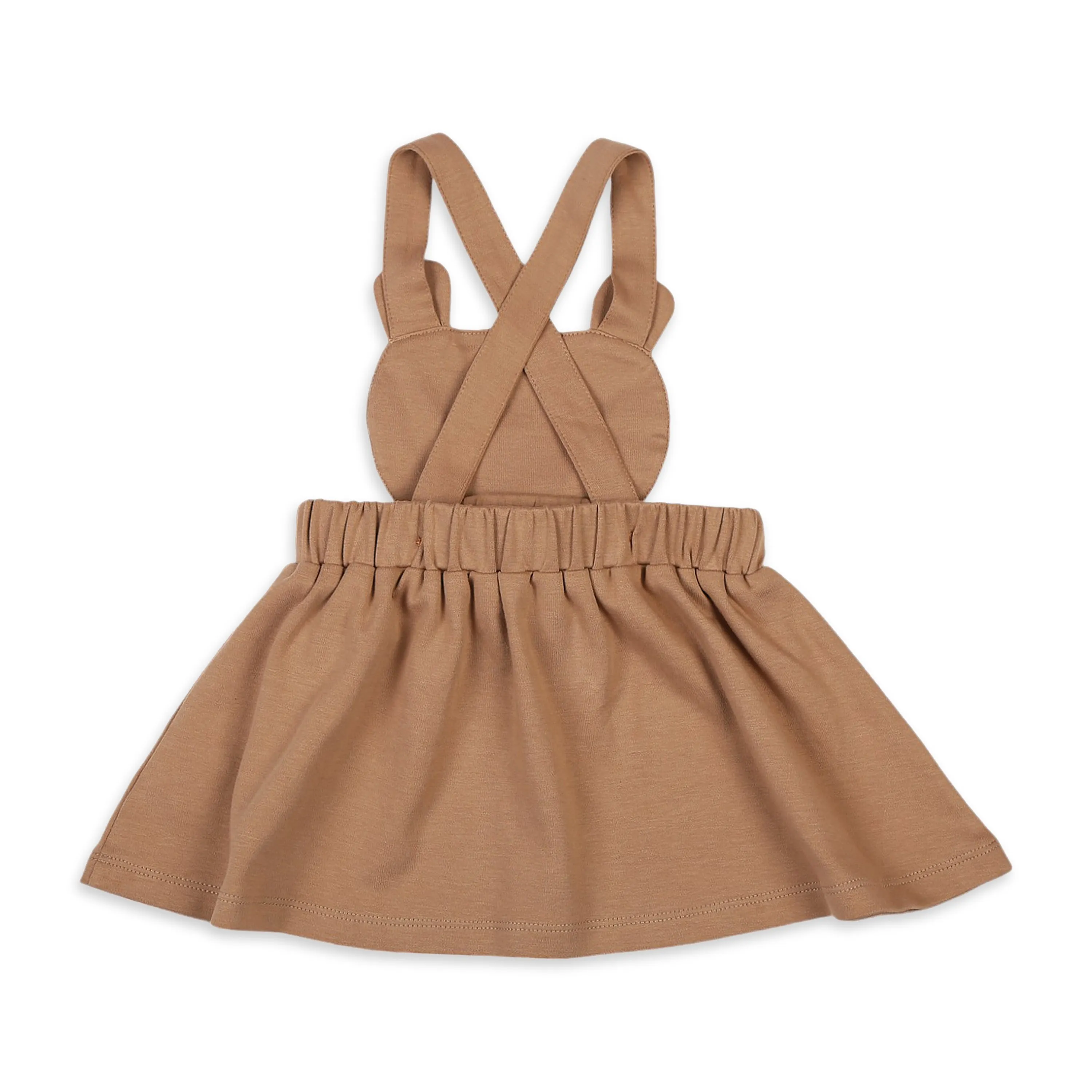 Teddy Dungaree Dress With Double Cloth Shirt  Set