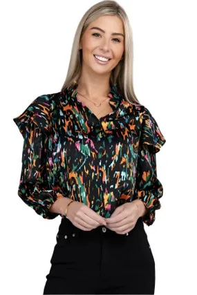 TEEK - Multicolor Print Ruffle Blouse