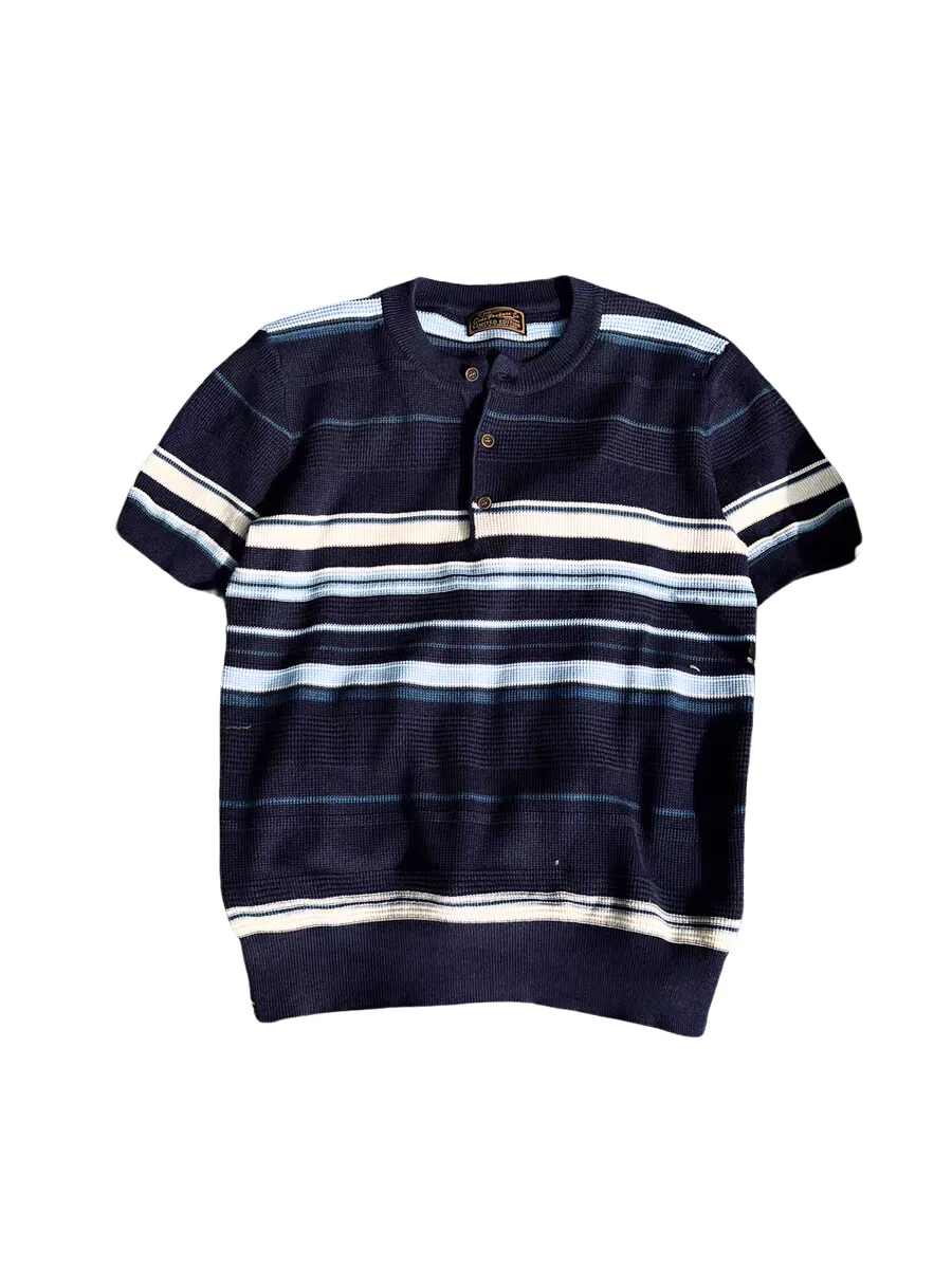 Tencel knitted Striped Navy t-shirt