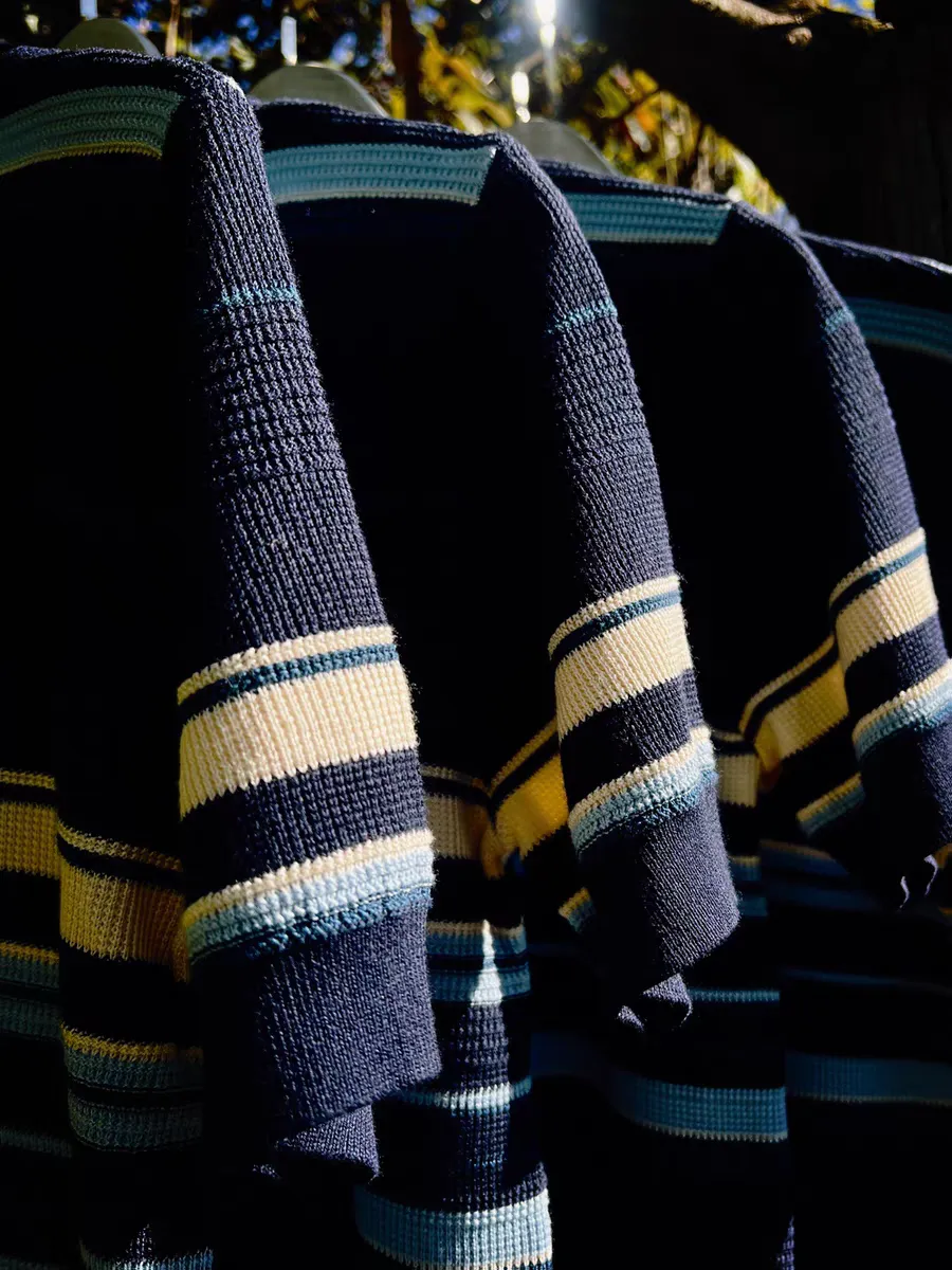 Tencel knitted Striped Navy t-shirt